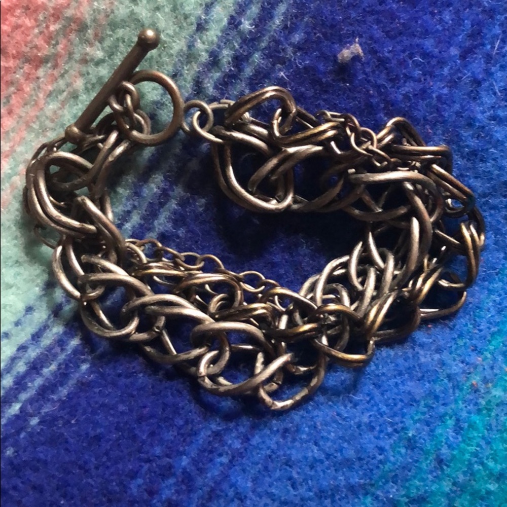 Artisan Made Multiple Chain Silver Bracelet